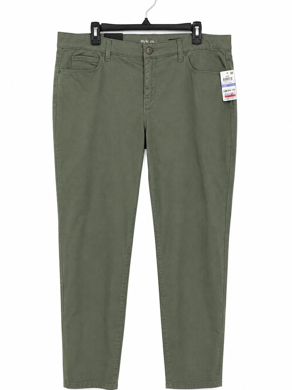 Style & Co Tummy Control Skinny Pants Women’s 18 Olive Green NWT Stretch
